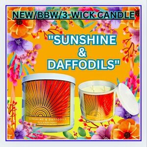 "SUNSHINE & DAFFODILS" 3-WICK CANDLE / NEW / BBW